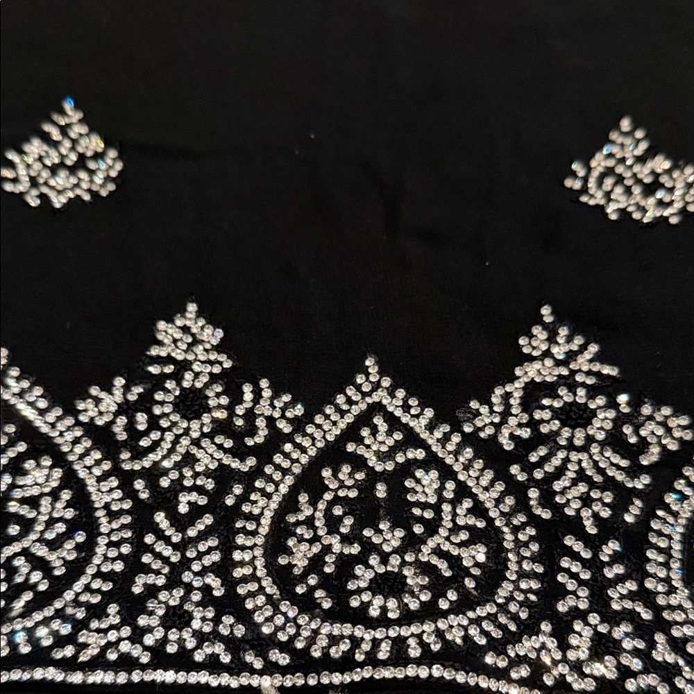 Salwar Kameez Black and White Embroidered Set - Picture 2 of 5